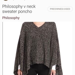 Philosophy v neck sweater poncho. Size medium excellent condition.